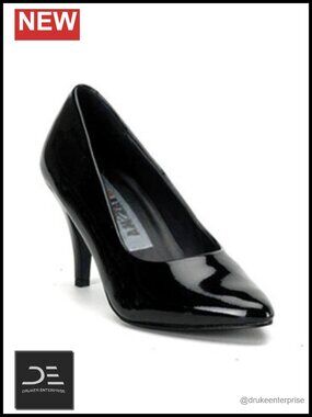 Faux Leather Stiletto Heel Dress Pump 4.75 Inch Heel